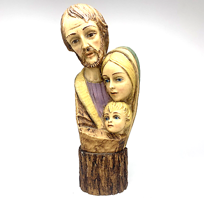 #ad Vintage Anri Italy Style Statue Holy Family w base. Jesus Mary Joseph 11.5” $62.12