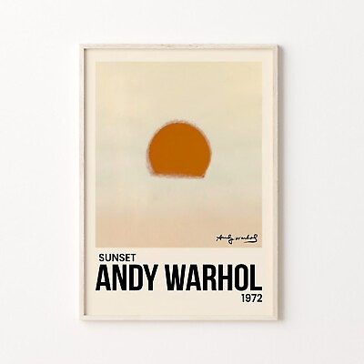 #ad Andy Warhol Sunset 1972 Andy Warhol Hand Signed Print Modern Wall ArtGift For $35.00