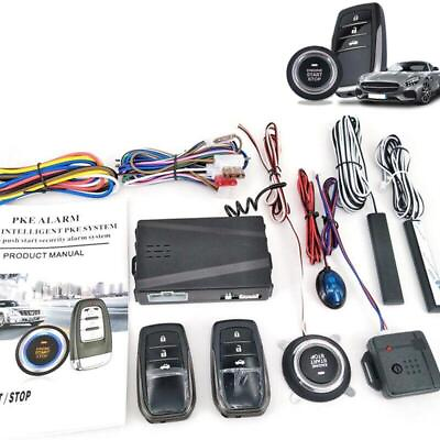 #ad RFID Car Alarm System Immobilizer 12V Keyless Entry Start Push Button Remote Kit $82.00
