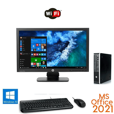 #ad HP Dual Core 500GB SSD Ultra Small Desktop Computer Win10 PC 22quot; LCD Office 2021 $143.99