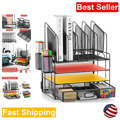 #ad Versatile Desk File Organizer with 4 Tiers and Vertical Storage Easy Assembly $59.99