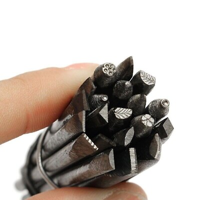 #ad 20Pcs 4mm Steel Punches Flower Punch Stamp Set Jewelry Metal Stamping Kit DIY $14.88
