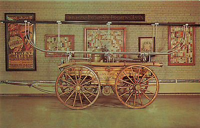 #ad Postcard Hudson NY: Piano Type Engine 1850 American Museum of Fire Fighting $3.32