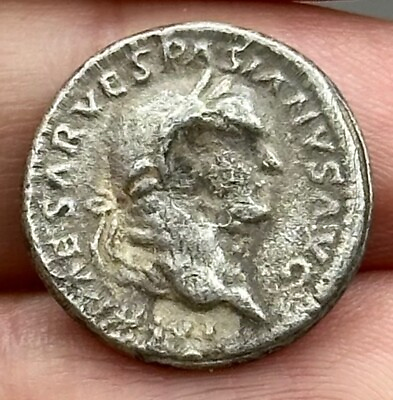 #ad Wonderful old Roman solid silver Rare unique Roman coin $80.00