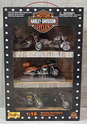 #ad Harley Davidson Collectibles Set Of 5 2000 Maisto 1:18 2000 Motorcycycles $59.95