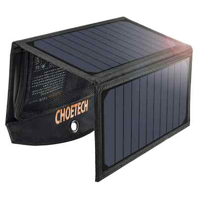 #ad Choetech solar charger USB foldable solar charger 19W 2x USB black SC001 $112.31