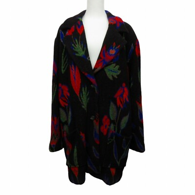 #ad Ungaro Tag Vintage Long Coat Silk Blend Floral Pattern Size L L equivalent $287.24