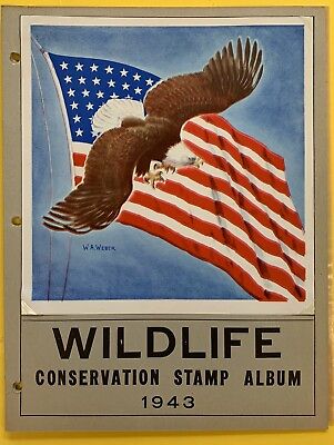 #ad Wildlife Conservation Stamp Album 1943 Complete with 40 Poster Stamps $28.00
