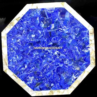 #ad Marble Coffee Lapis Lazuli With Abalone Stone Table Inlay Patio Rare Decor H4451 $629.50