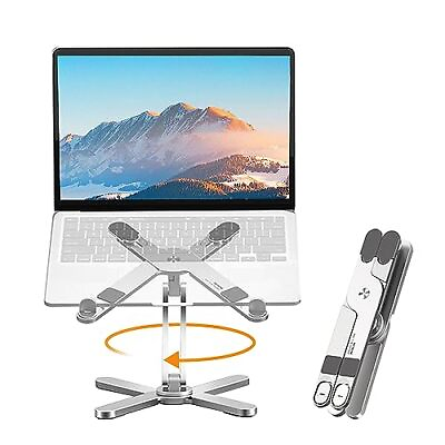 #ad Laptop Stand with 360 Rotating Base Computer Notebook Laptop Riser Metal Hol... $45.57