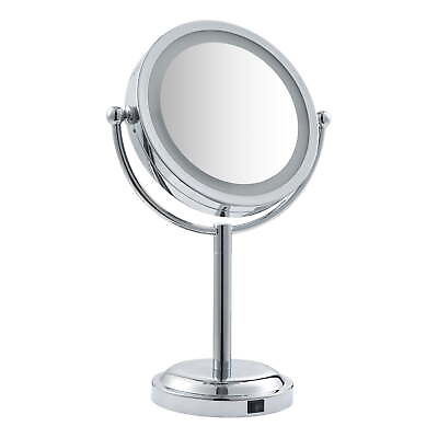 #ad Round 1X 5X LED Lighted Vanity Makeup Mirror Chrome $33.00