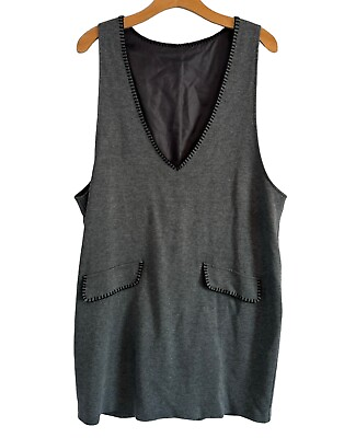 #ad Michele Gray Dress Size 16 Sleeveless Women Vintage Dress $11.99