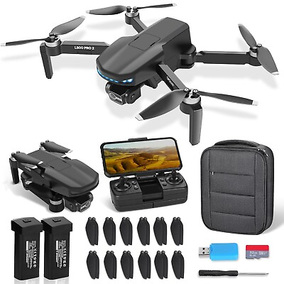 #ad Drones with Camera 4k 3 Axis Gimbal RC Quadcopter 5G WiFi FPV W 2 Batteries Bag $239.98