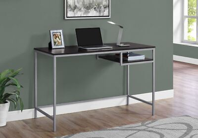 #ad Decorative Sleek Chrome and Walnut Finish Computer Desk $325.81