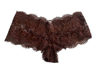 #ad Victorias Secret Nwt Brown Crochet Lace Boy Short Panty Panties VS $13.21