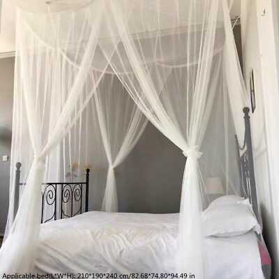 #ad Princess Mosquito Net Palace 4 Corner Mesh Nets Bed Canopy Bedding Elegant Home $27.33