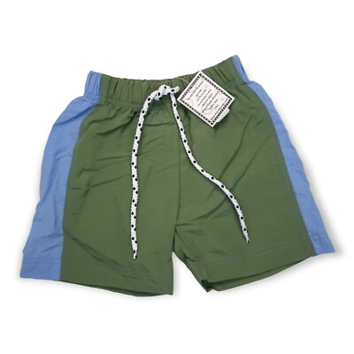 #ad Miss Tee V Us Swim Trunks Boys 3T Green Blue Shorts Elastic Waist Nylon USA New $14.88