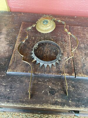 #ad Antique Brass Hanging Oil Lamp Frame For Parts Repair $19.99