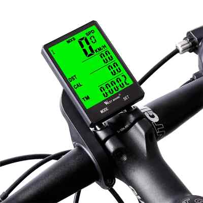 #ad Cycling Speedometer Digital Large Screen Waterproof LCD Backlight Wired Wireless $14.39