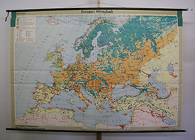 #ad School Wall Map Beautiful Old Europakarte Forest Use 90 7 8x63 3 8in 1970 $206.89