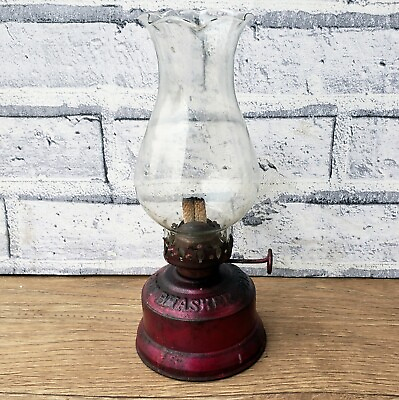 #ad Vintage Collectible JNS BHASKAR Baby Kerosene Oil Lamp Iron Antique Table Lamp. $32.00