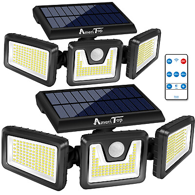 #ad 2Pack Solar Security Lights Outdoor 1100LM LED Motion Sensor IP65 Waterproof $44.99