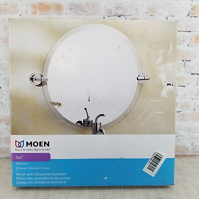#ad Moen ISO DN079CH 23quot; Tall x 23 Wide Chrome Tilting Round Bathroom Mirror $49.99