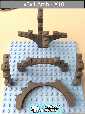 #ad LEGO Arch 1x5x4 Dark Bluish Gray Brick Continuous Bow Tree City Creator NEW X10 $3.75