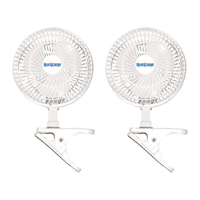 #ad Hurricane Classic 6 Inch 2 Speed Desk Table Mini Clip On Fan White 2 Pack $30.99