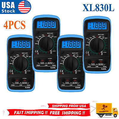 #ad 4PC Digital Multimeter AC DC Voltmeter Ammeter Ohmmeter Volt Tester Meter XL830L $27.99