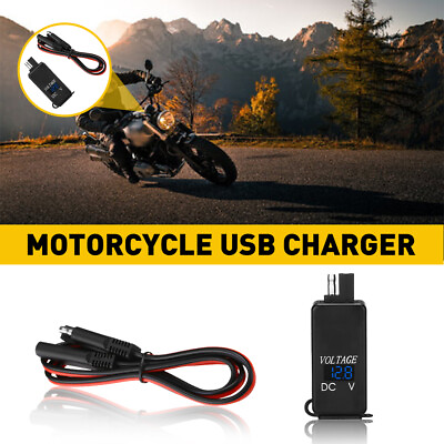 #ad Waterproof Motorcycle 12V SAE to Dual USB Cell Phone GPS Charger Cable Adapter $11.95