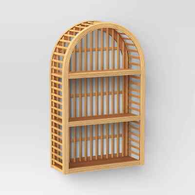 #ad 12quot; x 20quot; Wood and Rattan Wall Shelf Natural Threshold™ $38.00