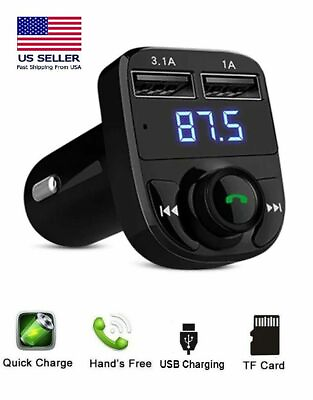 #ad Bluetooth Car FM Transmitter MP3 Player Wireless AUX Radio Fast 2 USB Charger $7.99