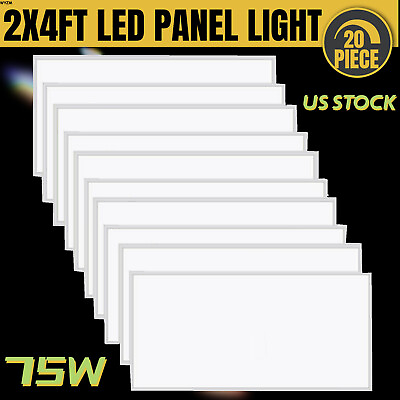 #ad 2X4 LED Flat Panel Light 75W Dimmable Drop Ceiling Recessed Troffer Light 20pack $967.00