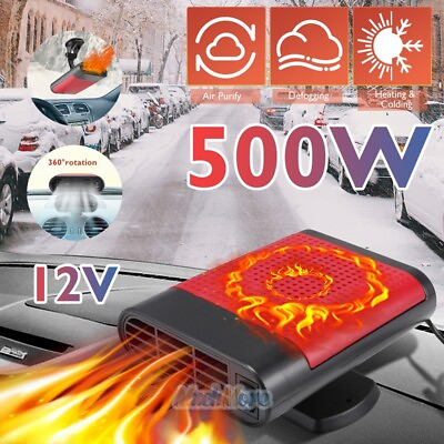 #ad 360° 500W Car Heater DC 12V Heating Cooling Fan Windshield Defroster Demister US $29.77