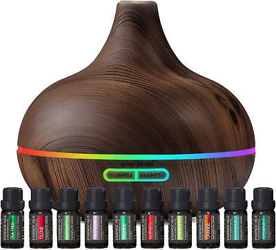 #ad Wood Aromatherapy Diffuser amp; Essential Oil Set Ultrasonic Diffuser amp; Top 10 Es $30.75