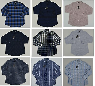 #ad NWT Men#x27;s Murano Long Sleeve Button Front Luxury Shirt S XL Reg 79.50 $20.00
