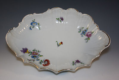#ad ANTIQUE RICHARD GINORI ITALY SHELL SHAPED OVAL BOWL FLORAL $55.75