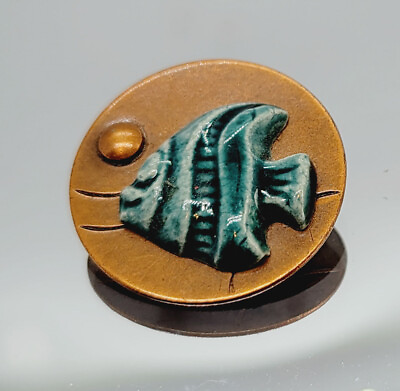 #ad Vintage Copper FISH Brooch 1quot; $17.09