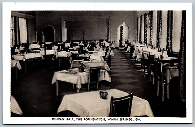 #ad Vtg Warm Springs Georgia GA Dining Room Hall Foundation 1940s View Old Postcard $6.99