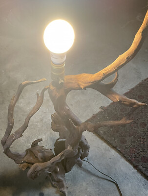 #ad Vintage Mid Century Modern Driftwood Table Lamp Nice $459.99