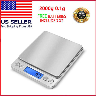 #ad USA Digital Pocket Scale 2000g x0.1g Portable Weight Jewelry Gram Coin Herb Gold $8.49