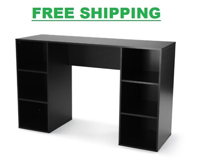 #ad Computer Desk Table 6 Cube Black Open Storage Shelf Cubby Home Office Study $59.77