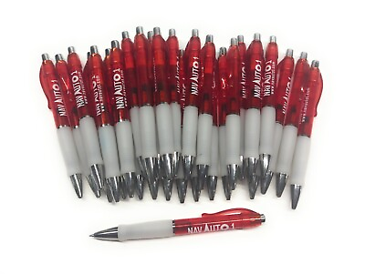#ad 30ct Lot Misprint Retractable GEL INK Pens Thick Barrel Rubber Grip RED WHITE $16.99