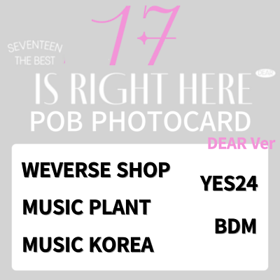 #ad SEVENTEEN BEST Album 17 IS RIGHT HERE DEAR Ver POB Pre Order Bebefit PHOTOCARD $10.90