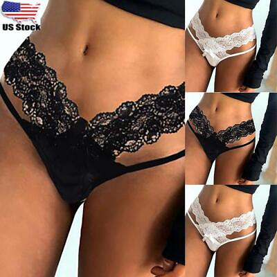 #ad Women Lace Sexy G string Thong Briefs Underwear Ladies Panties Knickers Lingerie $9.49