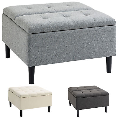 #ad 30 Inches Storage Ottoman Tufted Upholstered Square Coffee Table $162.99