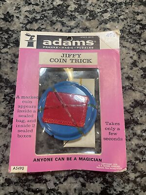 #ad Vintage SS Adams Jiffy Coin Trick 1958 Sealed $15.00