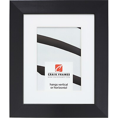 #ad Craig Frames Modern Aesthetics 150 1.5quot; Brushed Black Picture Frame With a Mat $97.99