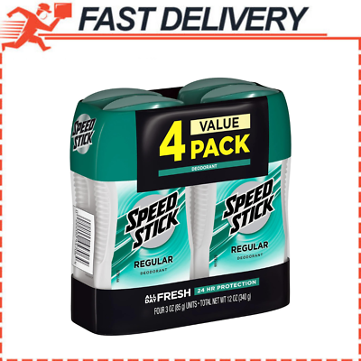 #ad Speed Stick Deodorant for Men Aluminum Free Regular 3 Ounce 4 Pack $10.99